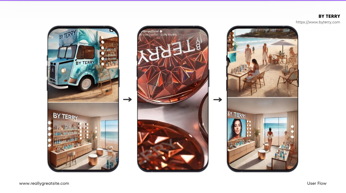 Concept render of a By Terry beach lounge activation with seating