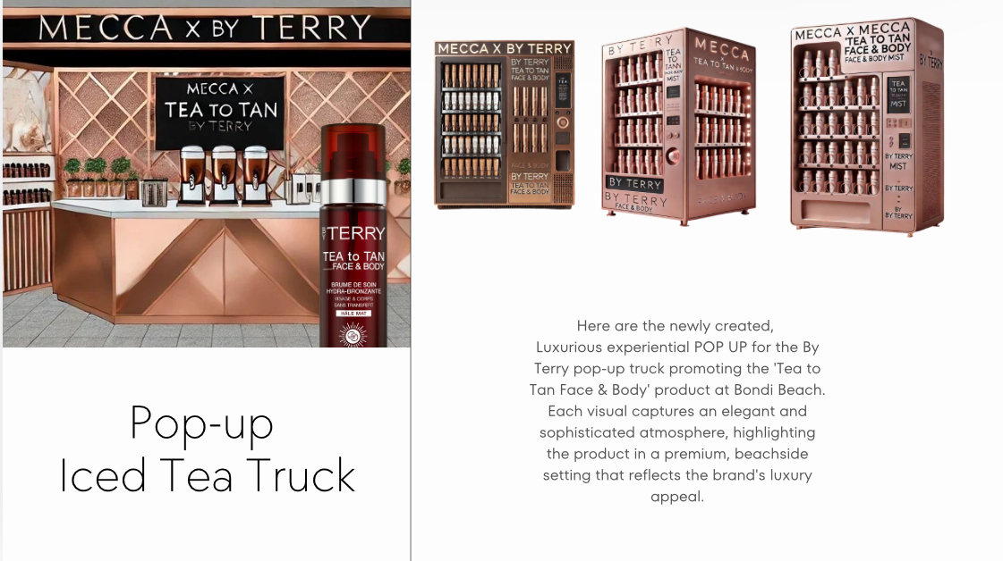 Concept render of Tea to Tan vending display units