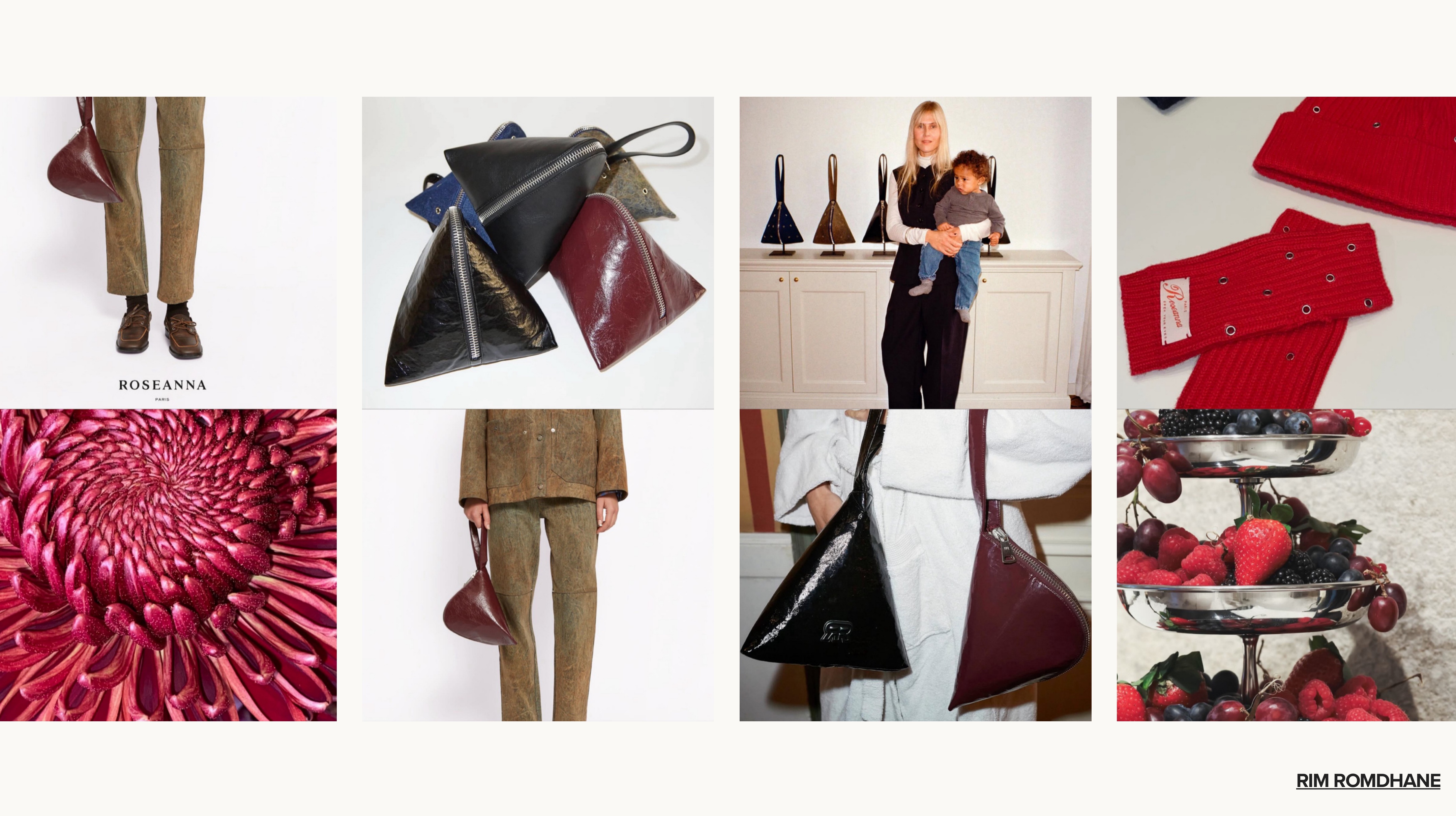 Roseanna Paris moodboard: bag styling, texture and colour references